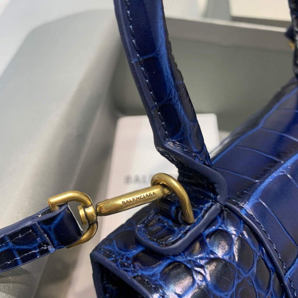 Balenciaga 592833 Bolsa de mango superior de Gabla de ardor XS azul marino-4