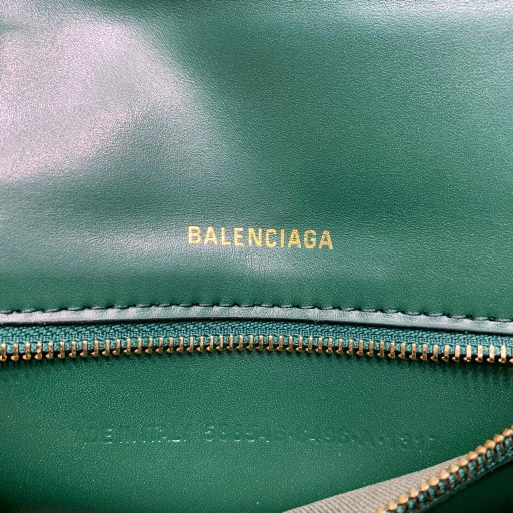 Balenciaga 593546 Harglass Small Top Many Bolsa Crocodile Bolsa Green Gold-6