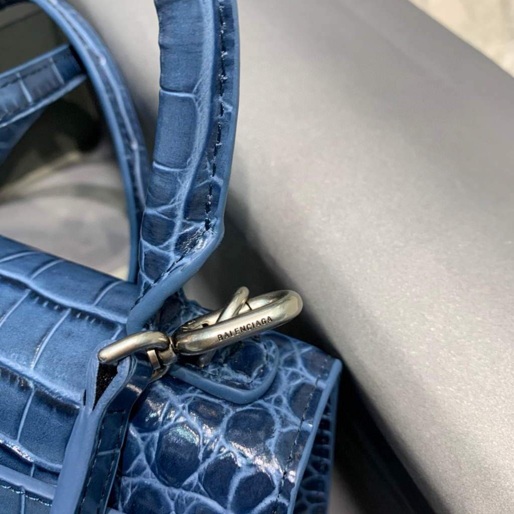 Balenciaga 592833 Bolsa de mango superior de Gabla de ardor XS Silver azul marino-4