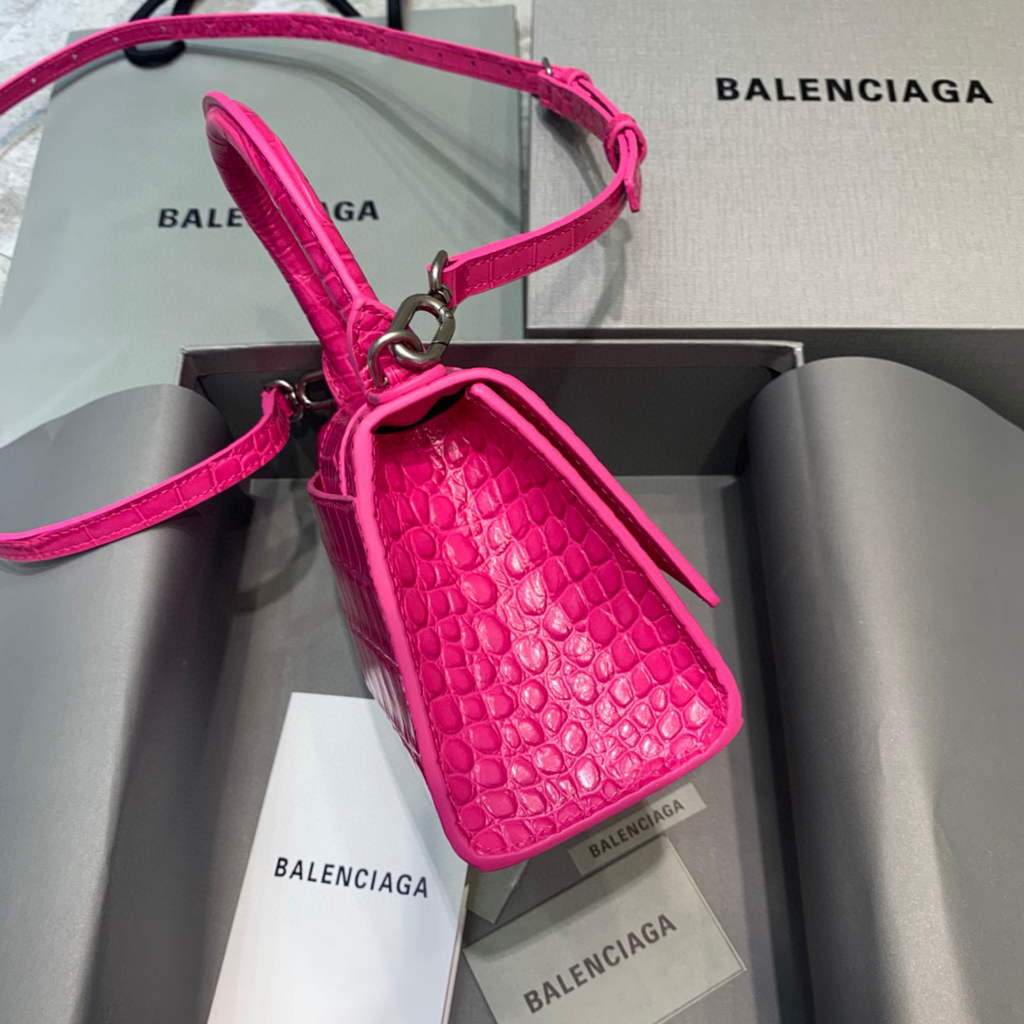 Balenciaga 592833 Hourglass XS Top Many Bolsa Plum-1