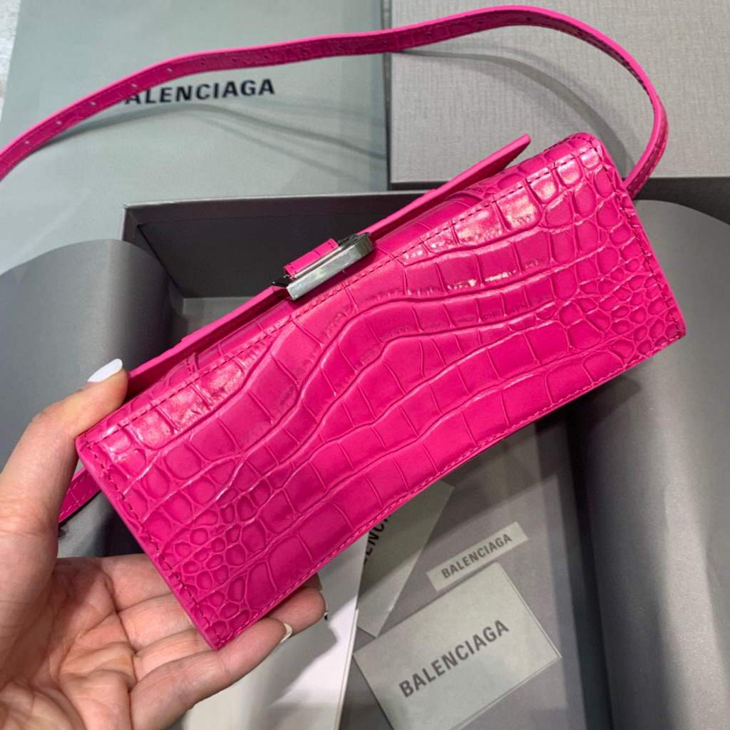 Balenciaga 592833 Hourglass XS Top Many Bolsa Plum-2