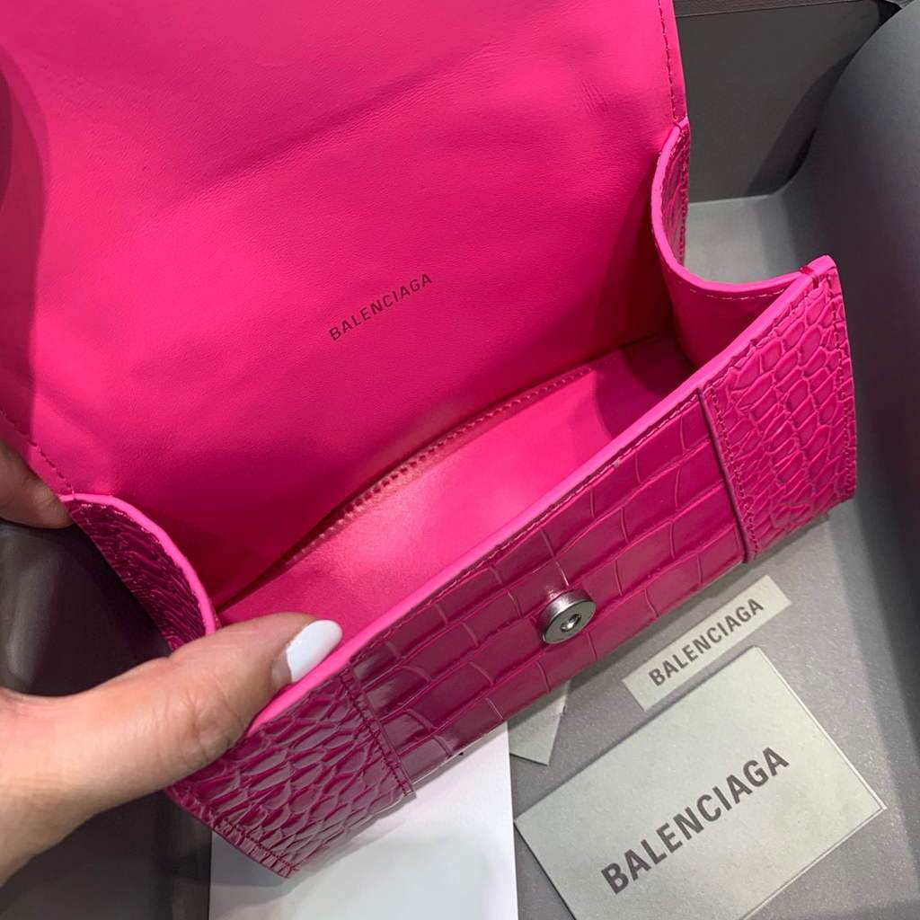 Balenciaga 592833 Hourglass XS Top Many Bolsa Plum-5