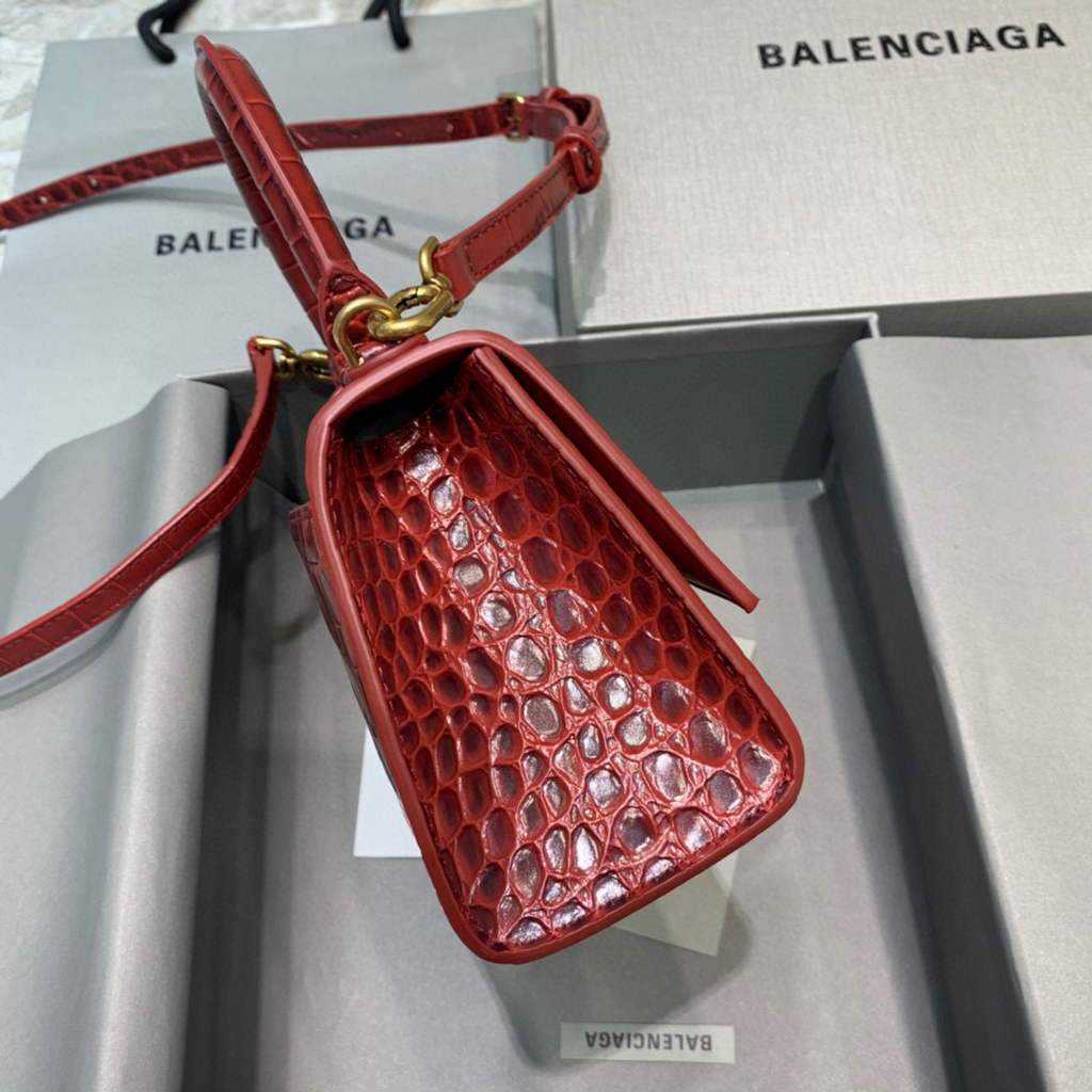 Balenciaga 592833 Hourglass XS Tople Bolsa Red-1