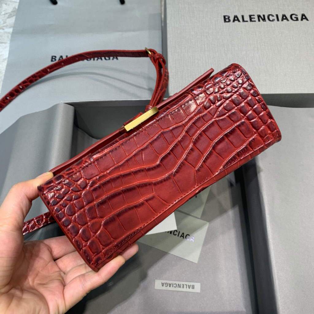 Balenciaga 592833 Hourglass XS Tople Bolsa Red-2