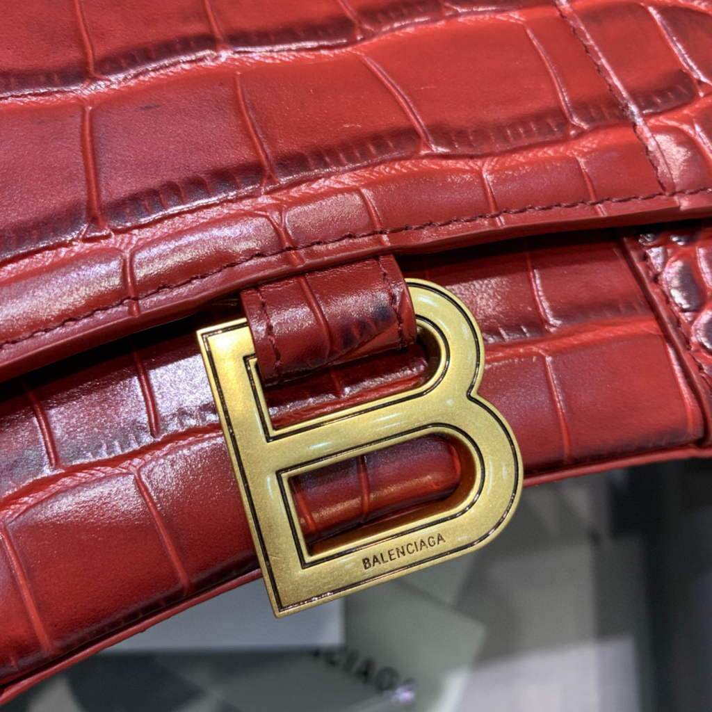 Balenciaga 592833 Hourglass XS Tople Bolsa Red-3