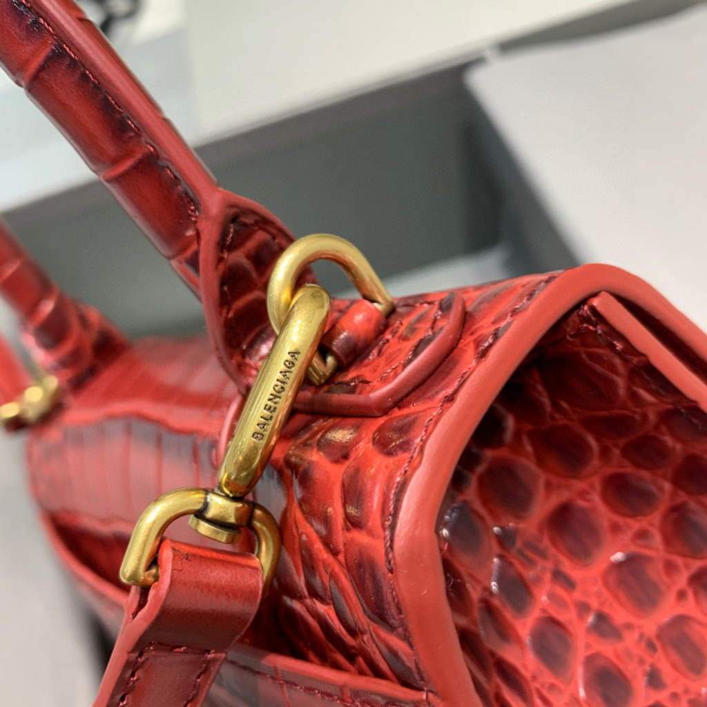 Balenciaga 592833 Hourglass XS Tople Bolsa Red-5