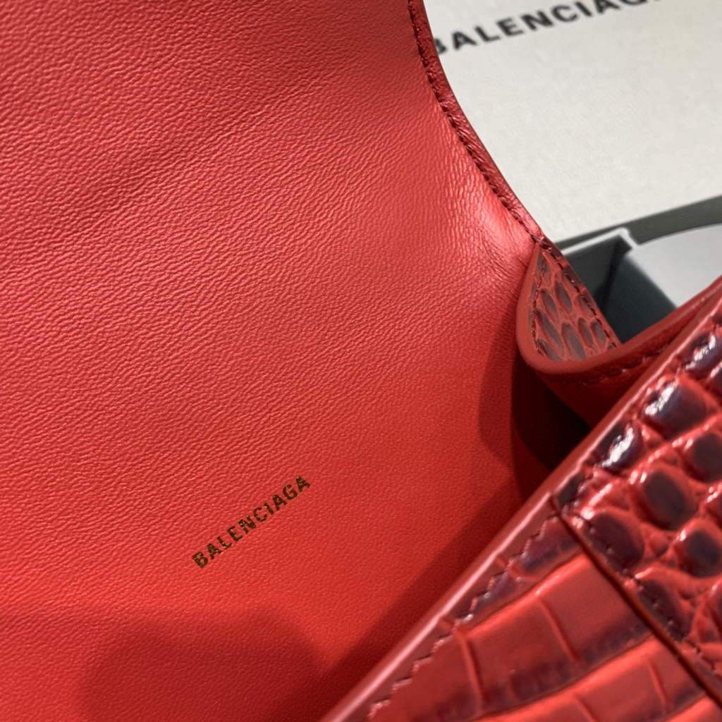 Balenciaga 592833 Hourglass XS Tople Bolsa Red-6