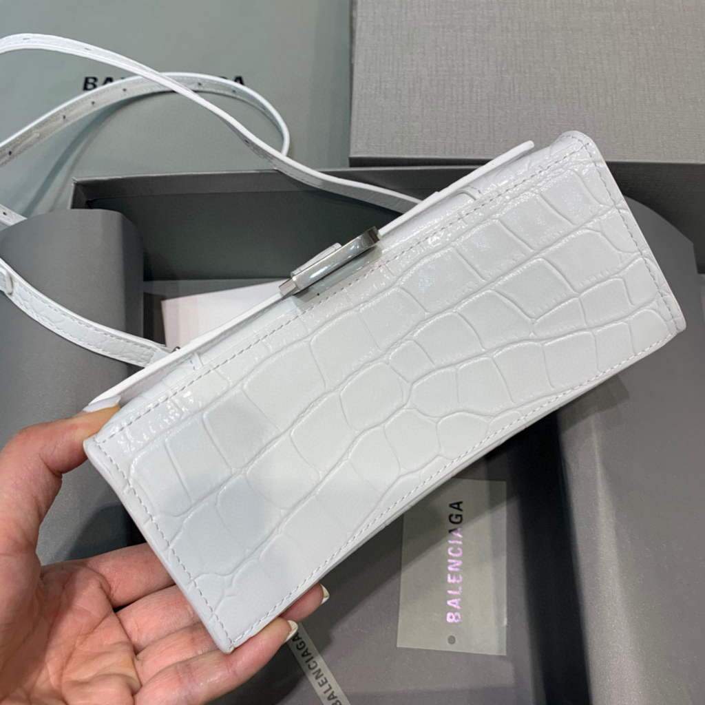 Balenciaga 592833 Bolsa de manija superior de Gabla de ardor XS blanco-2