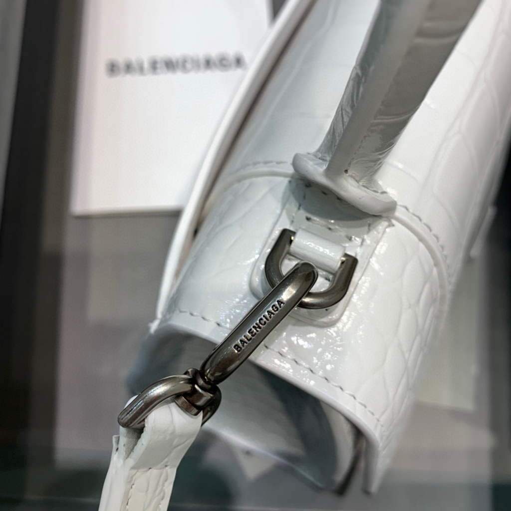 Balenciaga 592833 Bolsa de manija superior de Gabla de ardor XS blanco-4