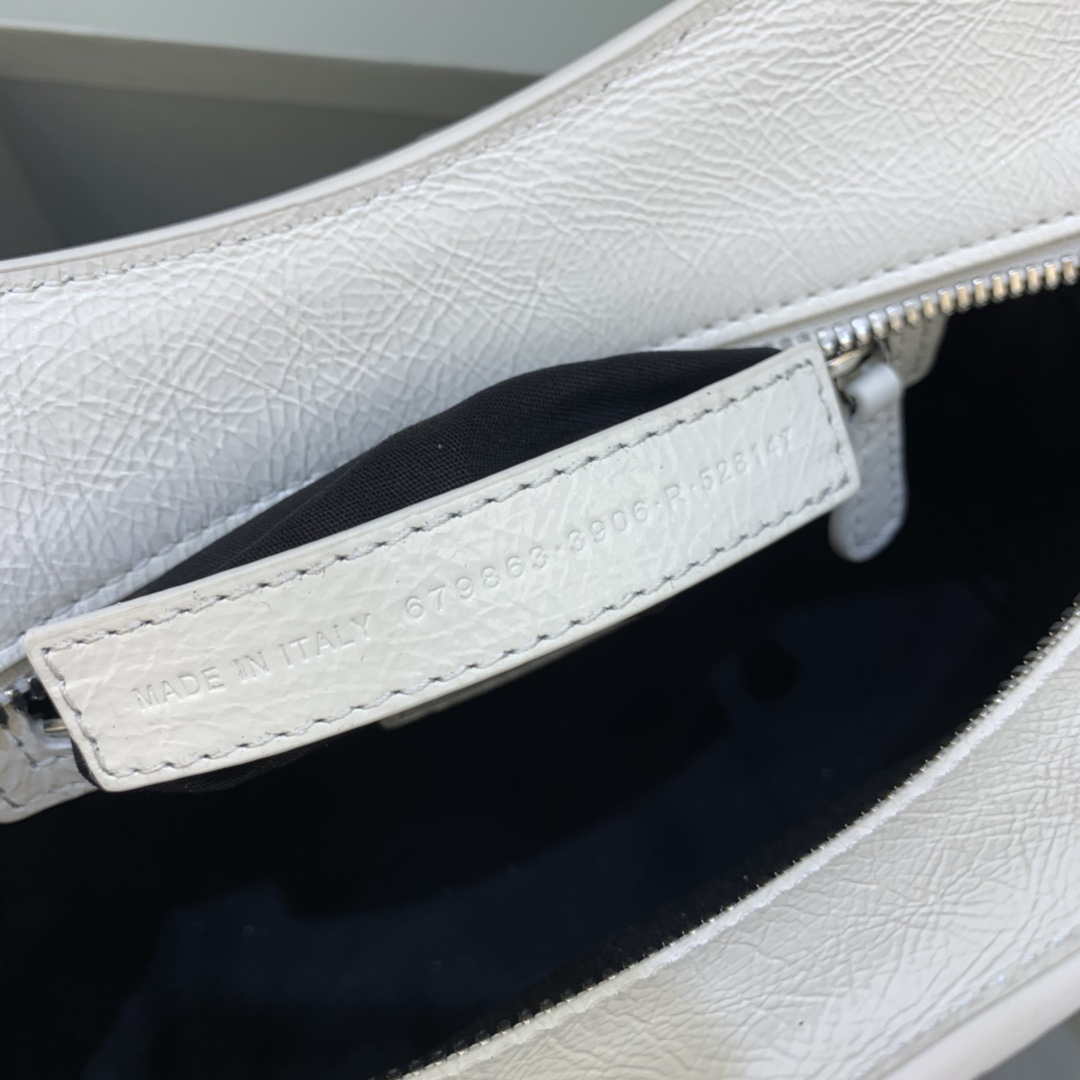 Balenciaga 700940210B bolso de la ciudad de Cagole Cagole en White Arena Lambsker-6