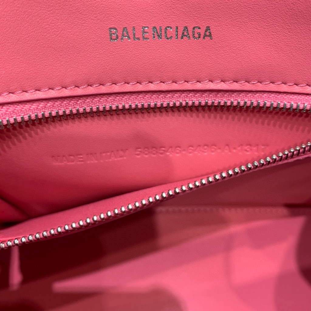 Balenciaga 593546 Hourglass Small Top Many Crocodile Bolsa Pink-6