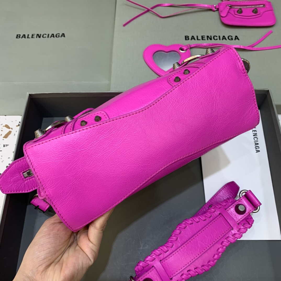 Balenciaga 700940210b Neo Cagole City HandBolsa en Sky Pink Arena Lambsker-2