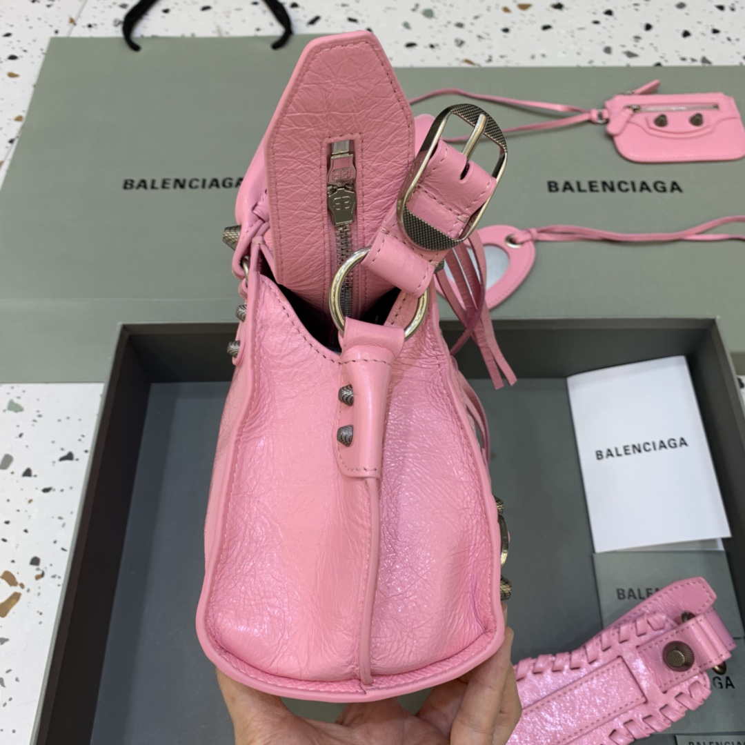 Balenciaga 700940210b Neo Cagole City HandBolsa en Pink Arena Lambsker-1