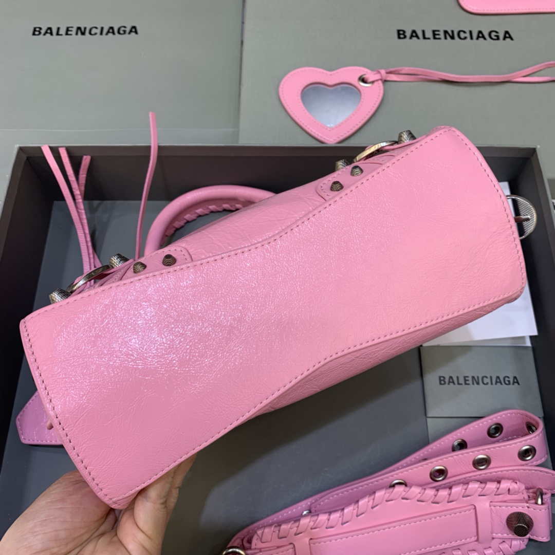 Balenciaga 700940210b Neo Cagole City HandBolsa en Pink Arena Lambsker-2