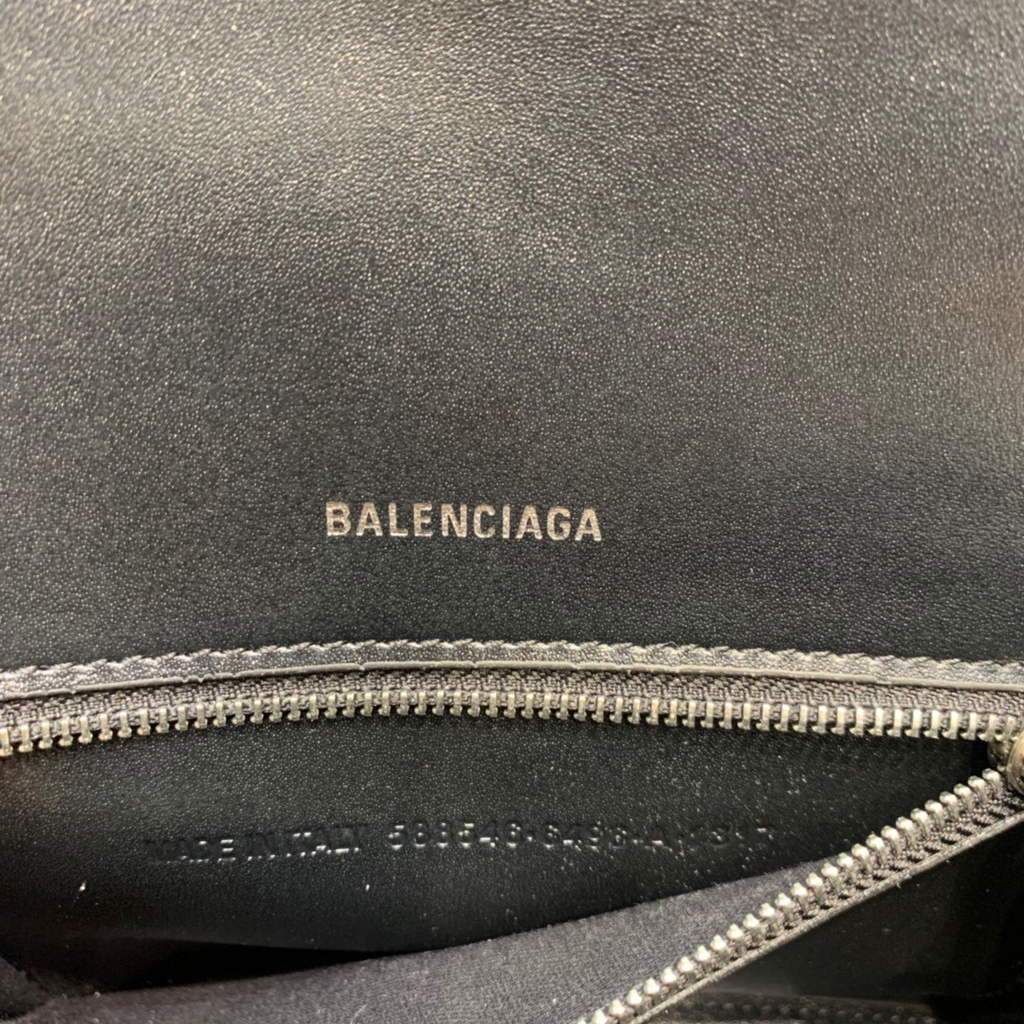 Balenciaga 593546 Hourglass Small Top Many Crocodile Bolsa Silver-6