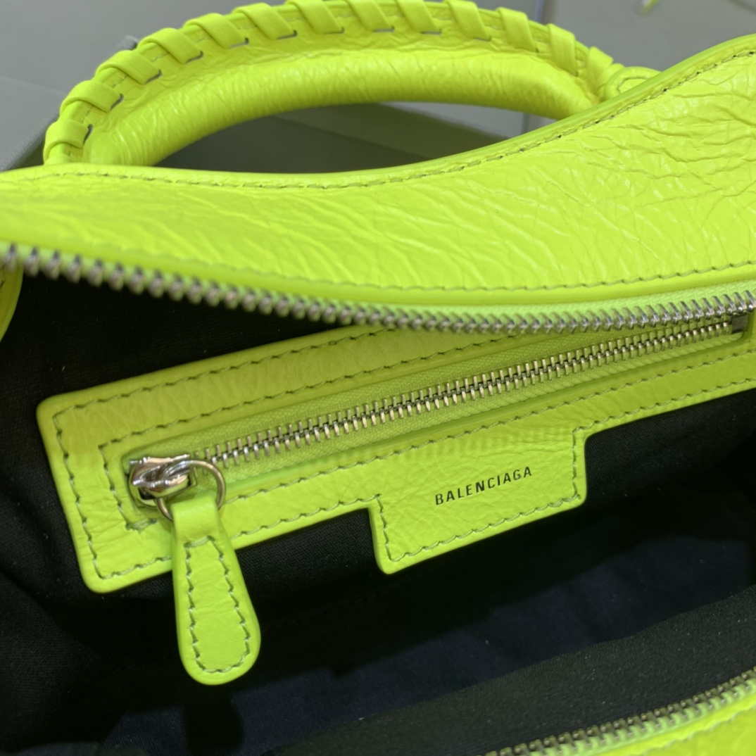 Balenciaga 700940210b bolso de la ciudad de Neo Cagole en Lemon Yellow Arena Lambsker-5