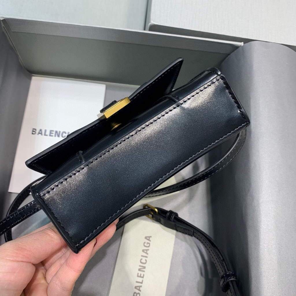 Balenciaga 664676 Harglass Mini Top Many Bolsa Black Gold-2