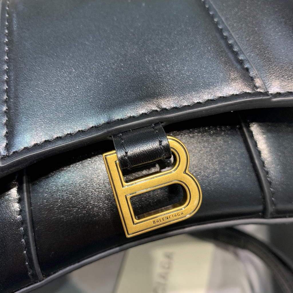 Balenciaga 664676 Harglass Mini Top Many Bolsa Black Gold-3