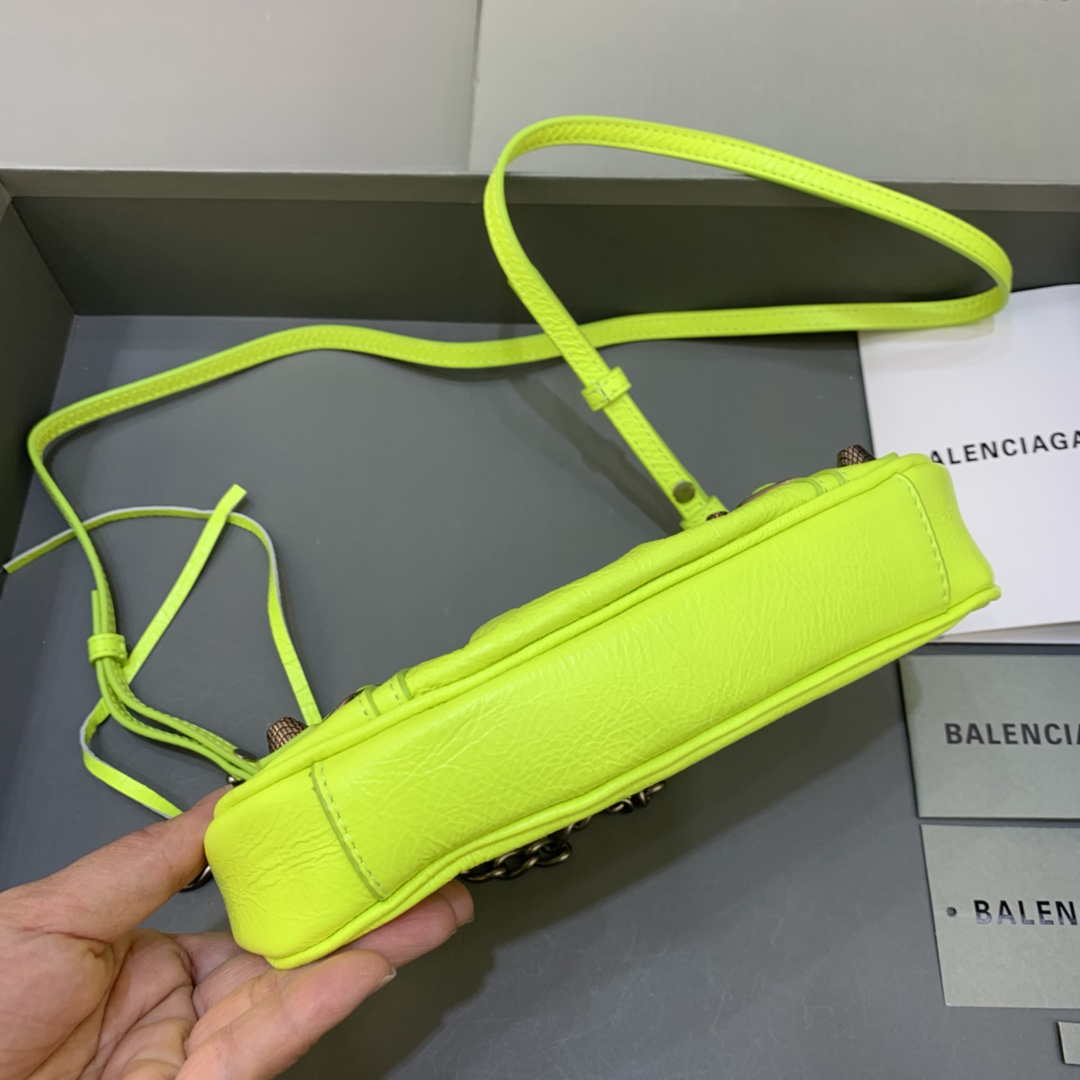 Balenciaga 6940271vg9 le Cagole Mini Multipouch en Lemon Yellow Arena Lambsker-2