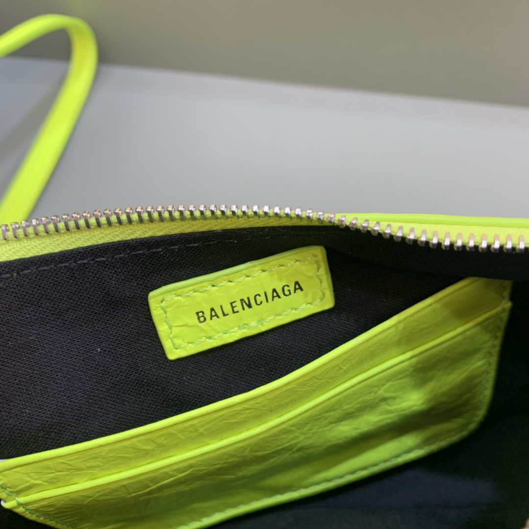 Balenciaga 6940271vg9 le Cagole Mini Multipouch en Lemon Yellow Arena Lambsker-5