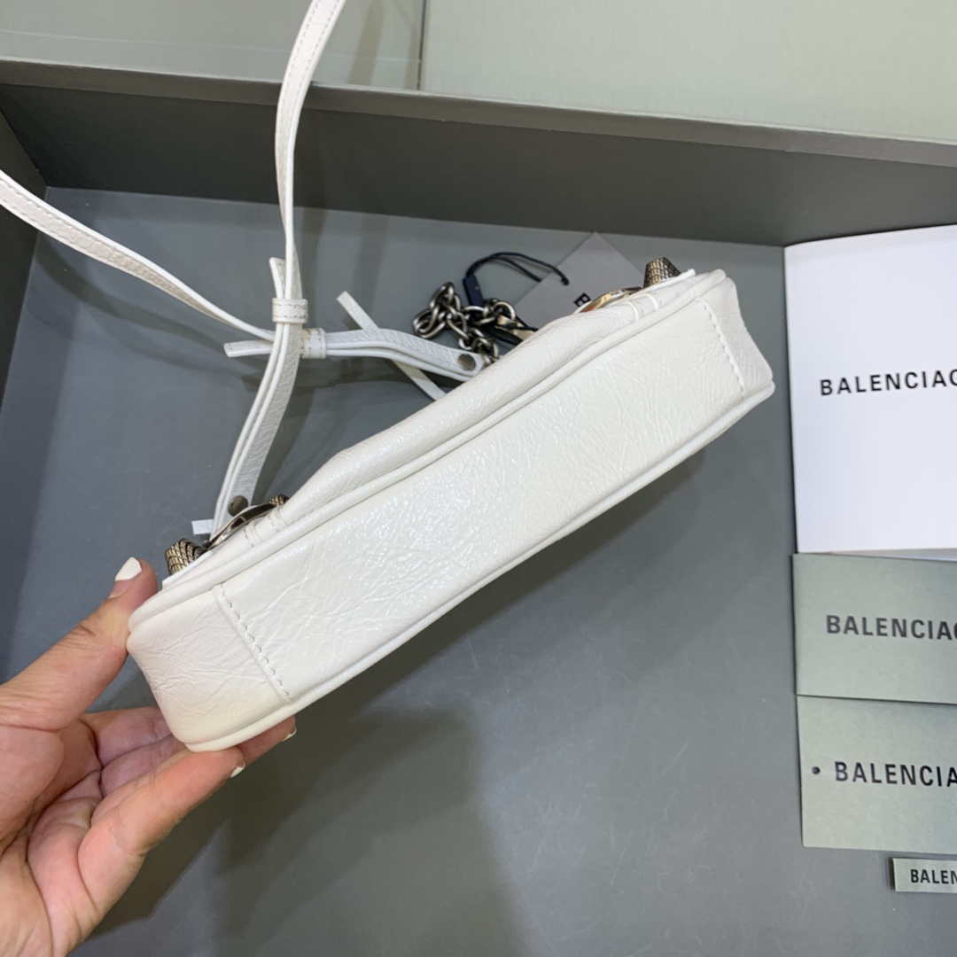 Balenciaga 6940271vg9 le Cagole Mini Multipouch en White Arena Lambsker-2