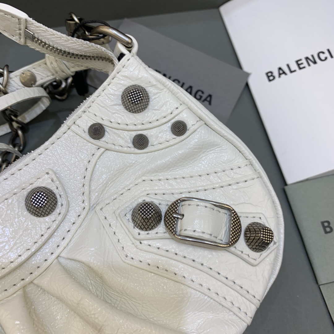 Balenciaga 6940271vg9 le Cagole Mini Multipouch en White Arena Lambsker-3