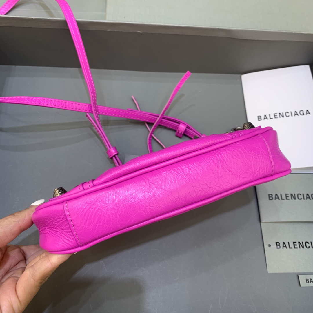 Balenciaga 6940271vg9 le Cagole Mini Multipouch en Sky Pink Arena Lambsker-2
