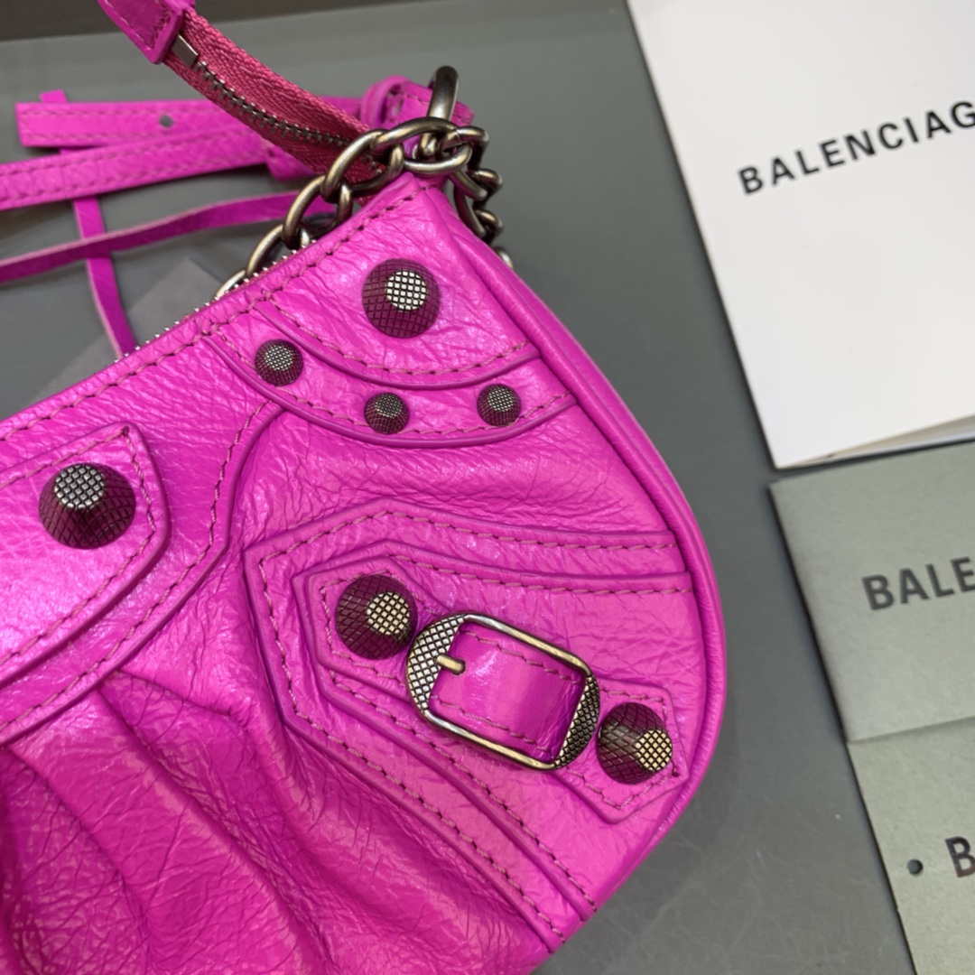 Balenciaga 6940271vg9 le Cagole Mini Multipouch en Sky Pink Arena Lambsker-3