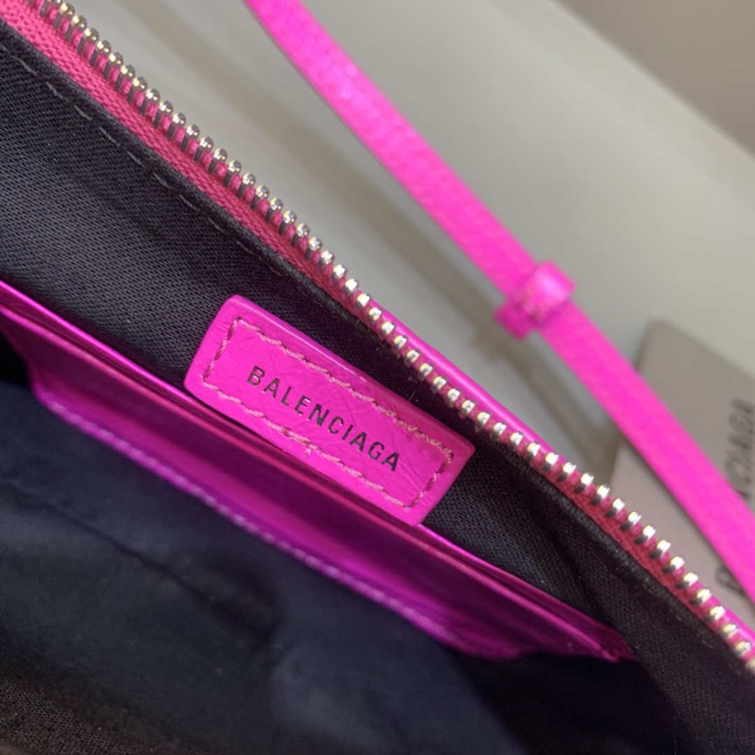 Balenciaga 6940271vg9 le Cagole Mini Multipouch en Sky Pink Arena Lambsker-5
