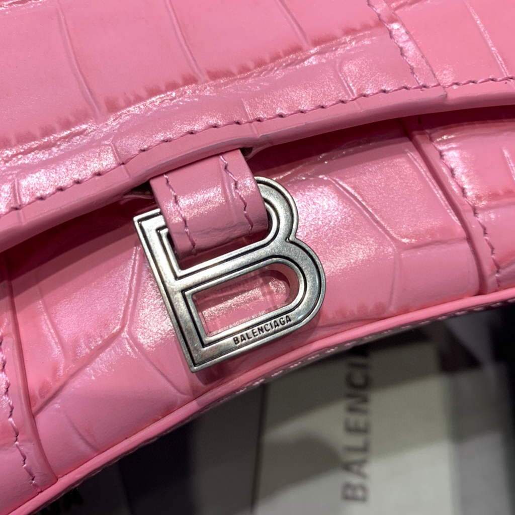 Balenciaga 664676 Harglass Mini Top Many Crocodile Bolsa Pink-3
