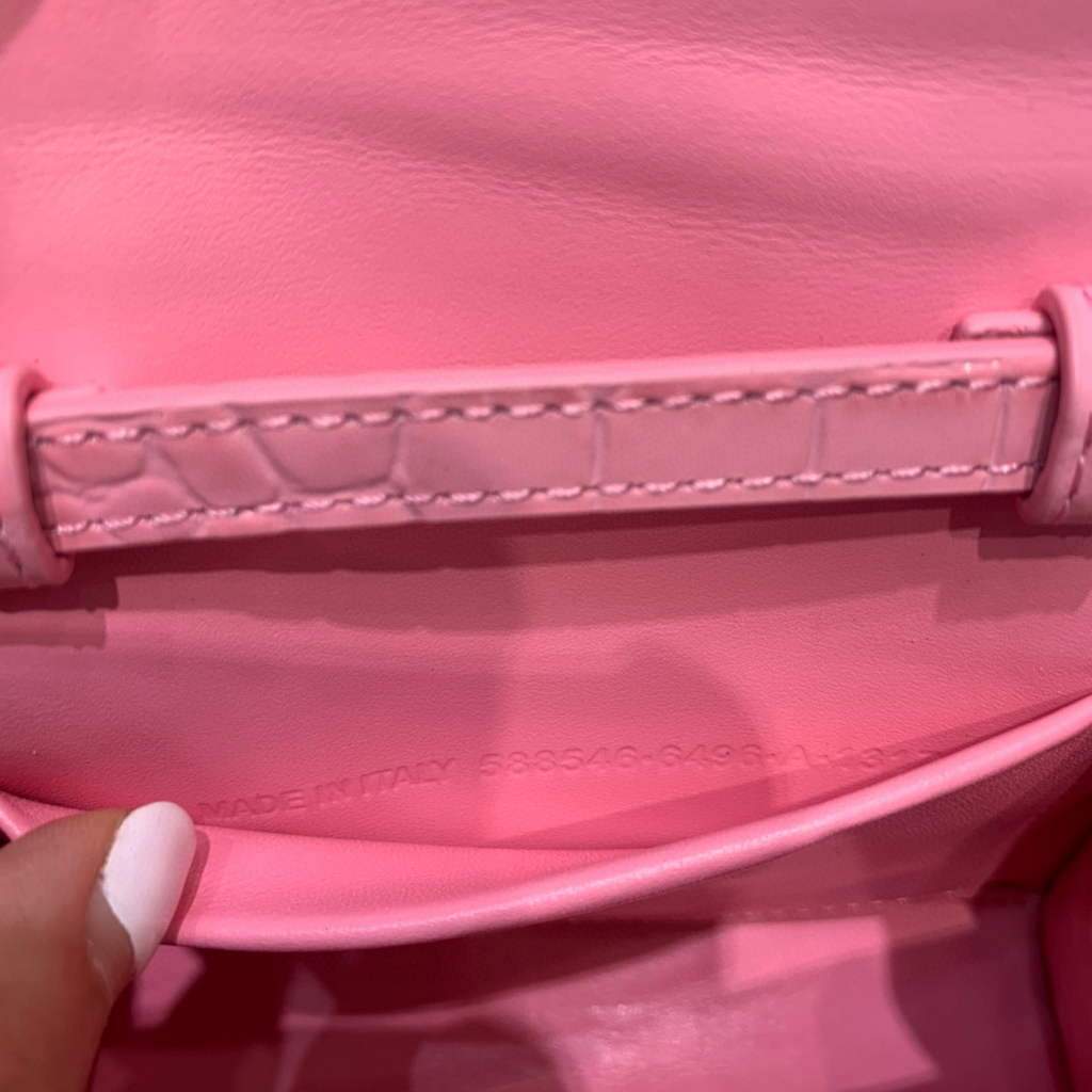 Balenciaga 664676 Harglass Mini Top Many Crocodile Bolsa Pink-6