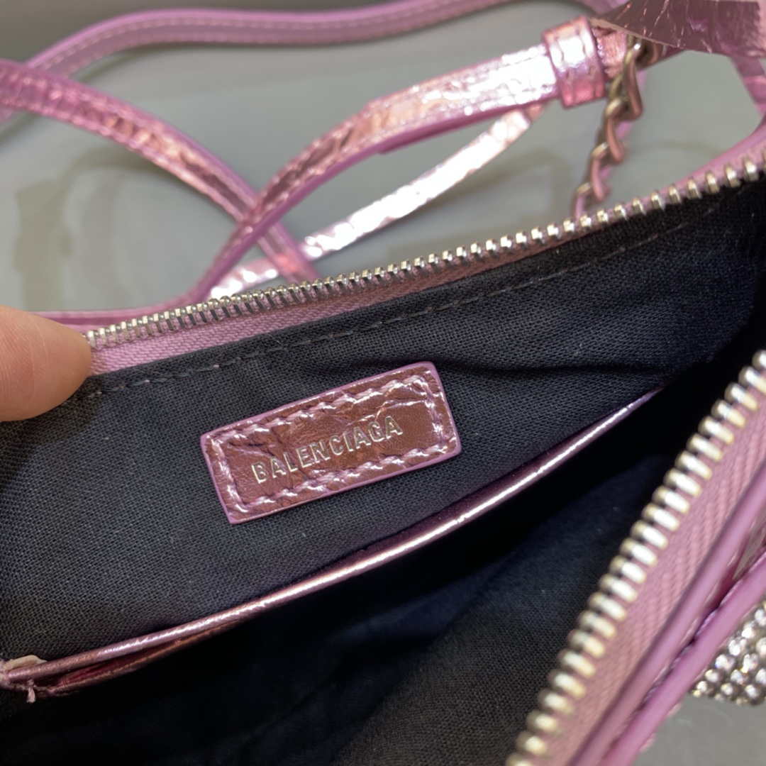 Balenciaga 6940271vg9 Le Cagole Mini Multipouch en Crocodile Pink Sky-5