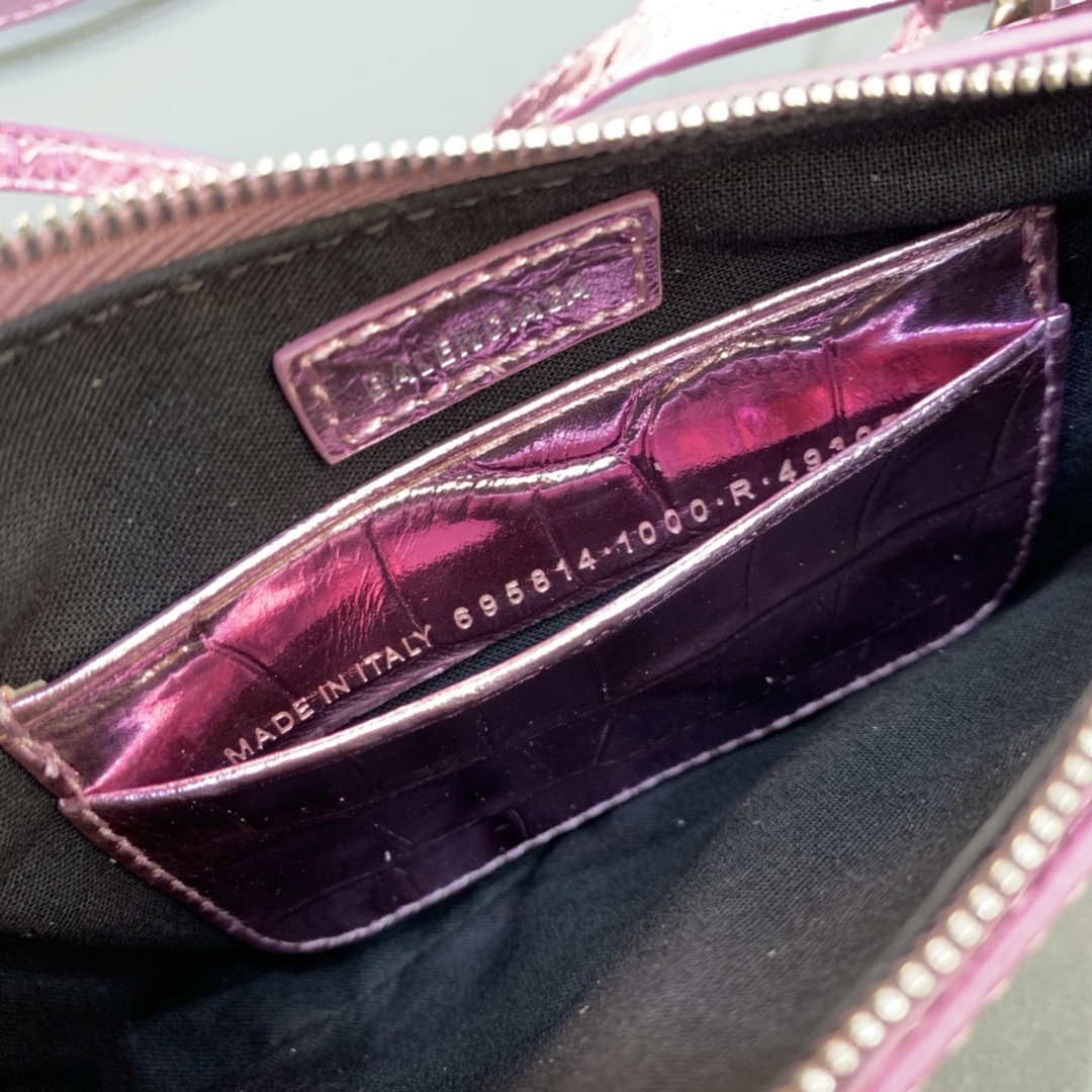 Balenciaga 6940271vg9 Le Cagole Mini Multipouch en Crocodile Pink Sky-6