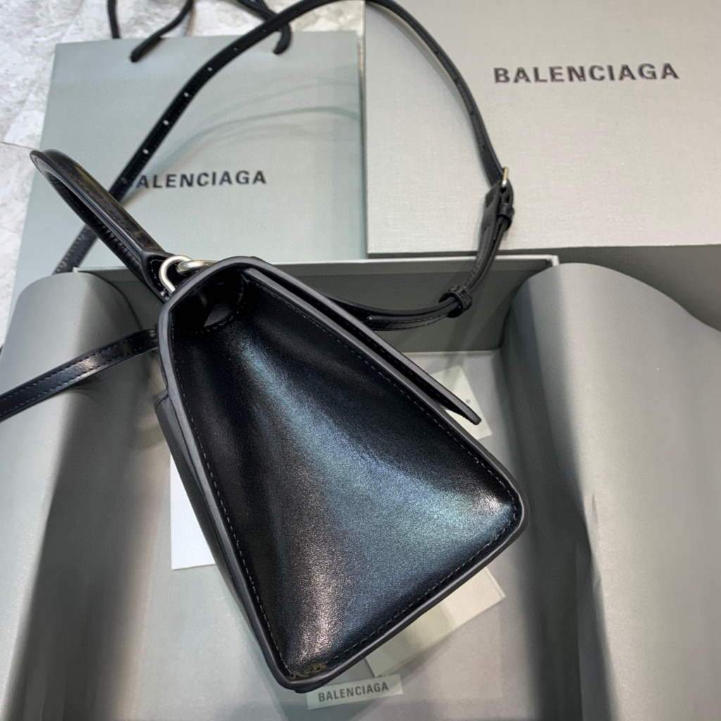 Balenciaga 593546 Hourglass Small Top Many Bordfskin Silver Silver-1
