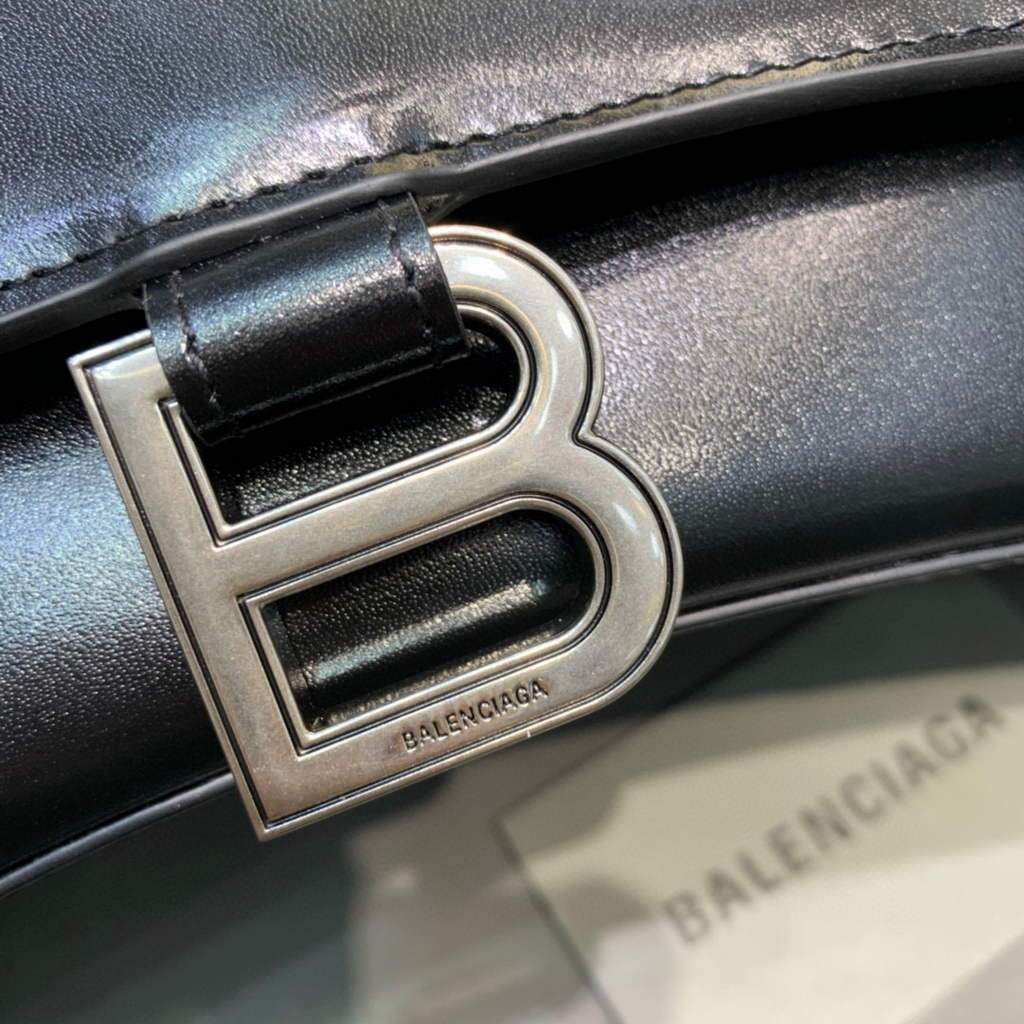 Balenciaga 593546 Hourglass Small Top Many Bordfskin Silver Silver-3