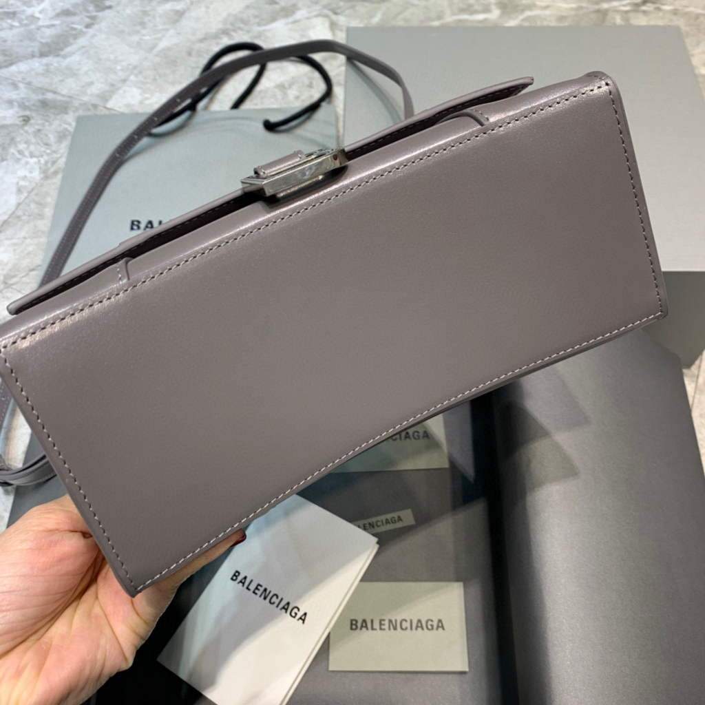 Balenciaga 593546 Hourglass Small Top Many Bordfskin Bolsa Grey-2