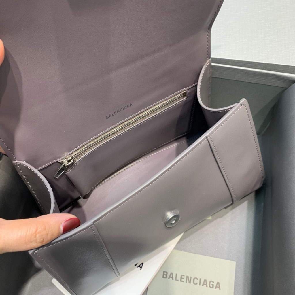 Balenciaga 593546 Hourglass Small Top Many Bordfskin Bolsa Grey-5