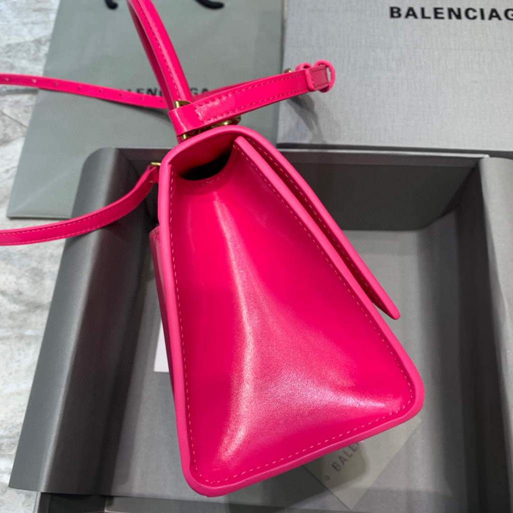 Balenciaga 593546 Hourglass Small Sain Many Tople Bolfskin Bolsa Gold-1