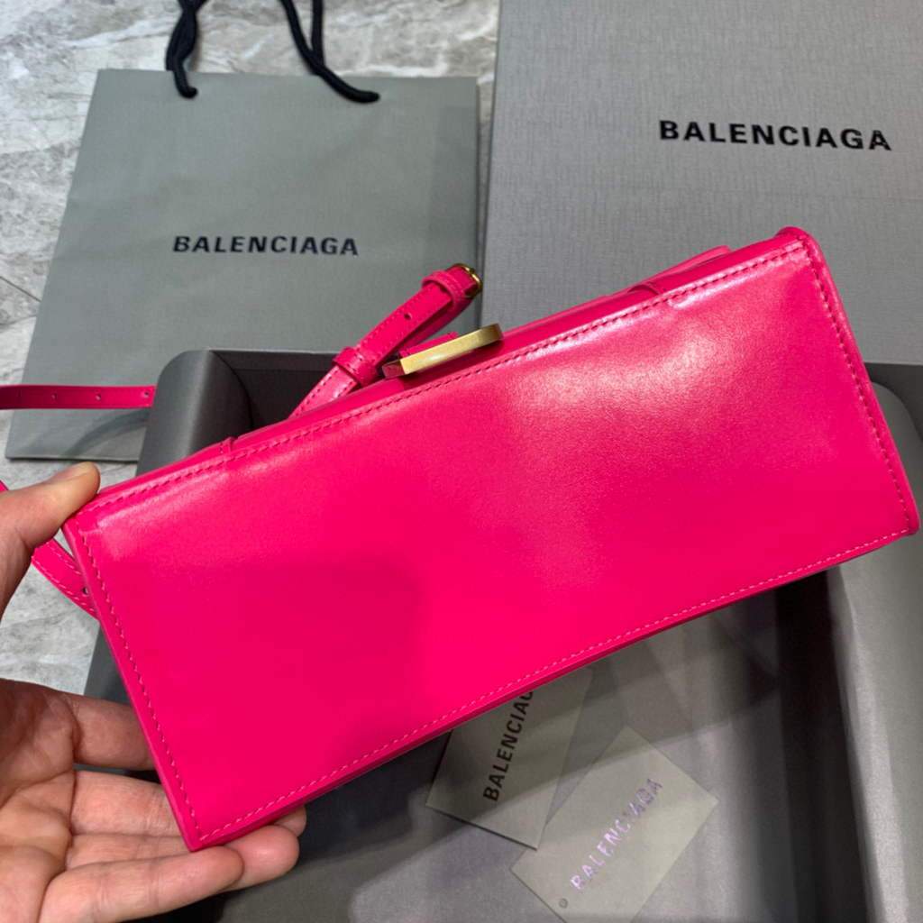 Balenciaga 593546 Hourglass Small Sain Many Tople Bolfskin Bolsa Gold-2