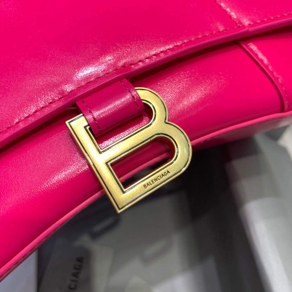Balenciaga 593546 Hourglass Small Sain Many Tople Bolfskin Bolsa Gold-3