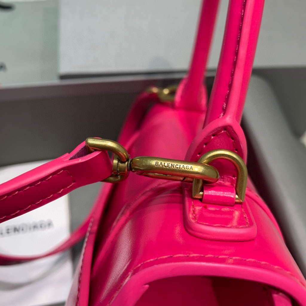 Balenciaga 593546 Hourglass Small Sain Many Tople Bolfskin Bolsa Gold-4