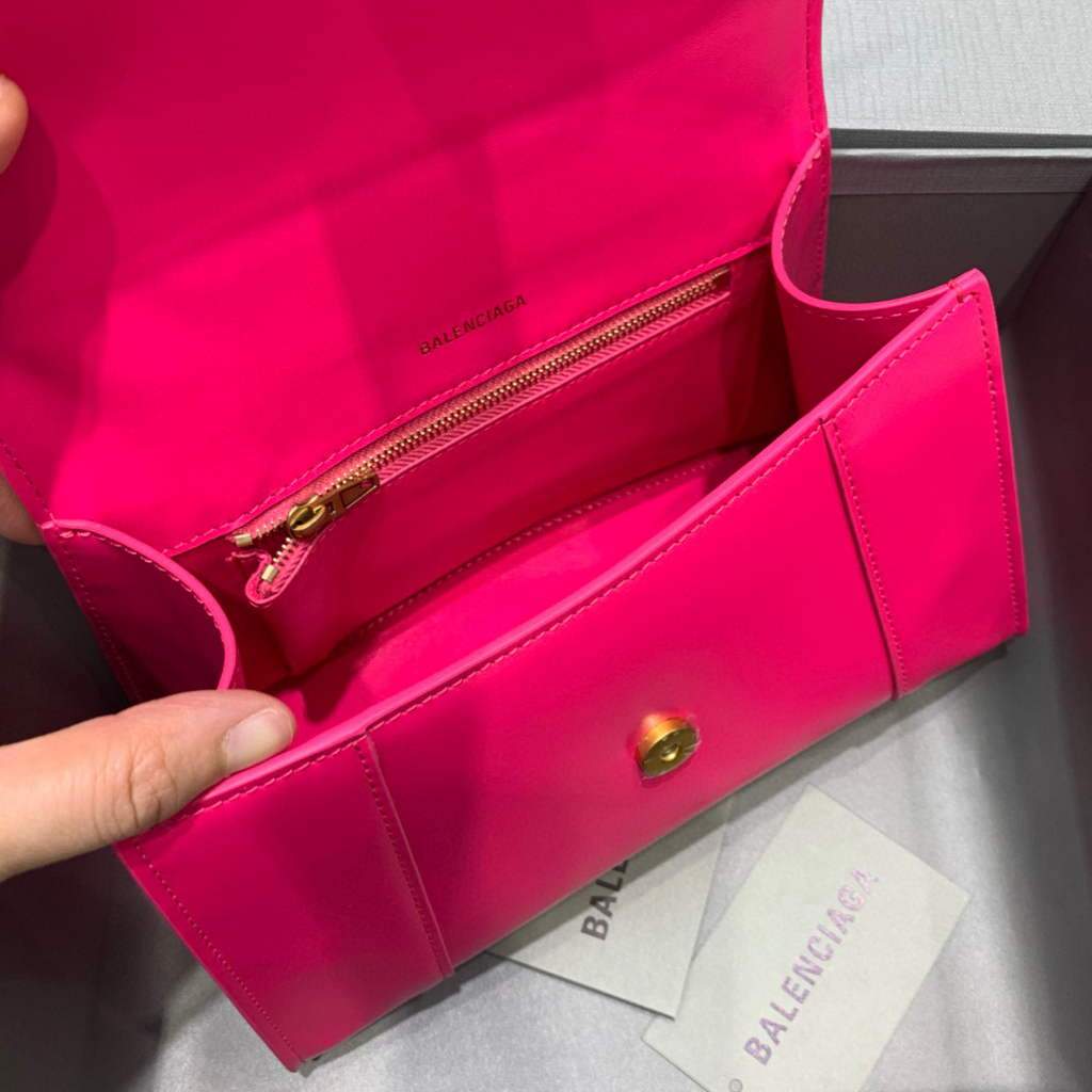 Balenciaga 593546 Hourglass Small Sain Many Tople Bolfskin Bolsa Gold-5