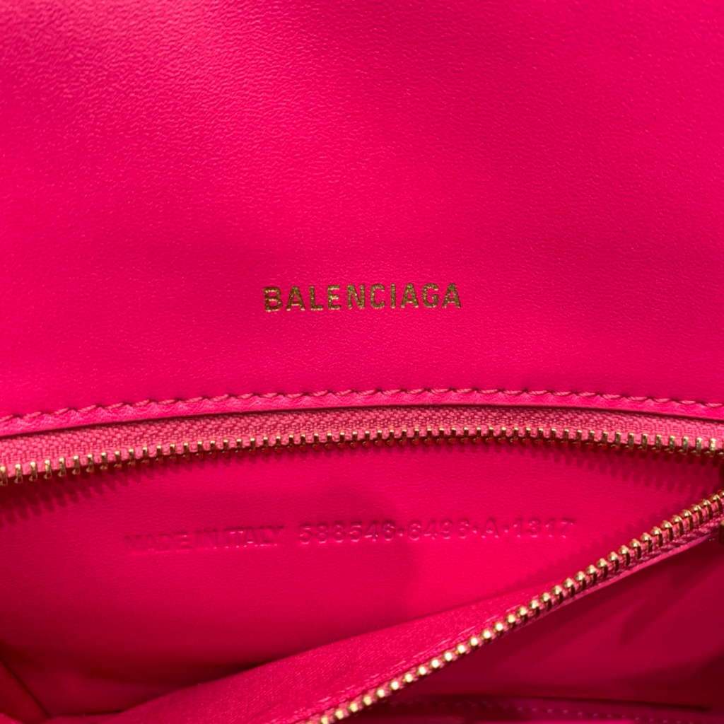 Balenciaga 593546 Hourglass Small Sain Many Tople Bolfskin Bolsa Gold-6