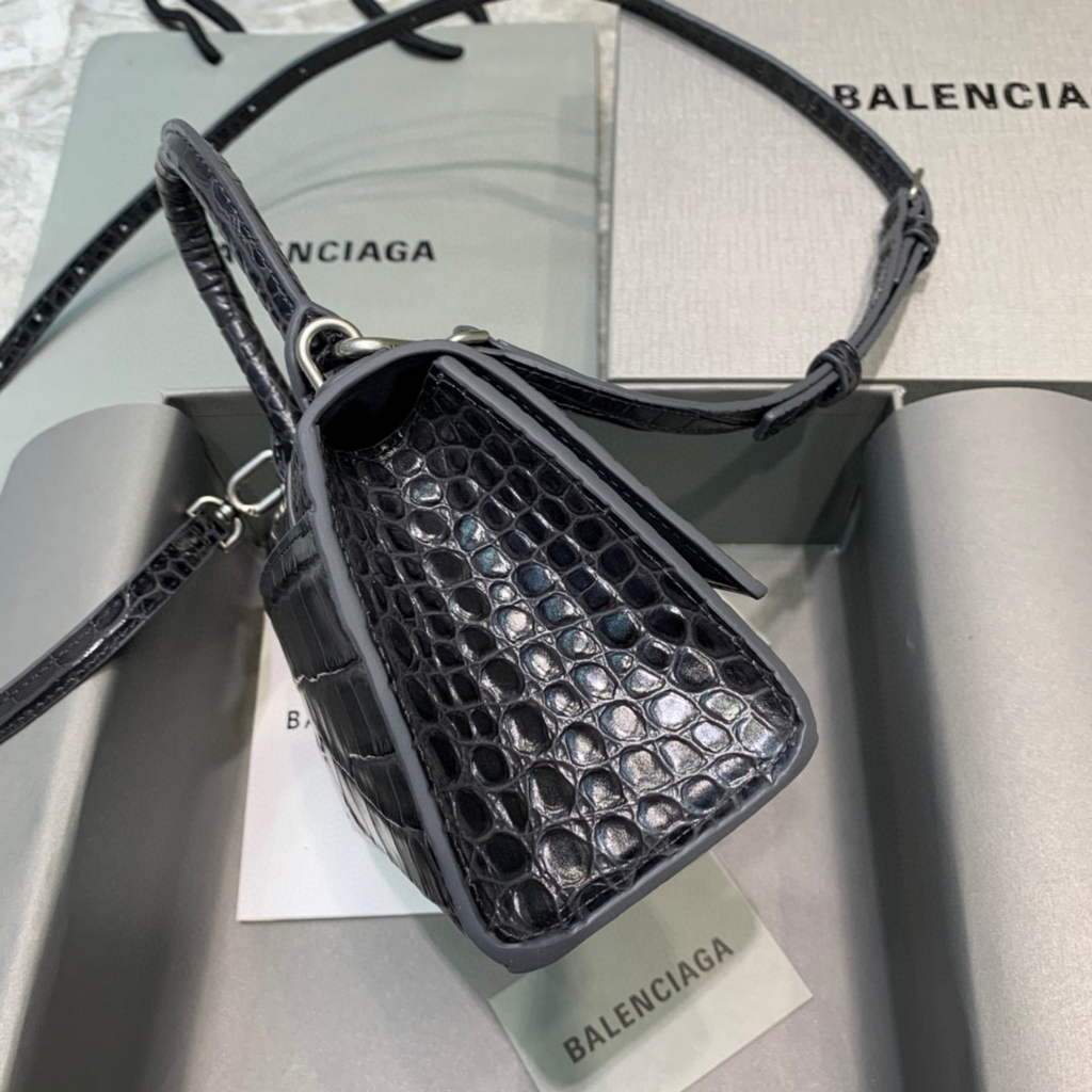 Balenciaga 592833 Bolsa de mango superior XS XS Silver Silver-1