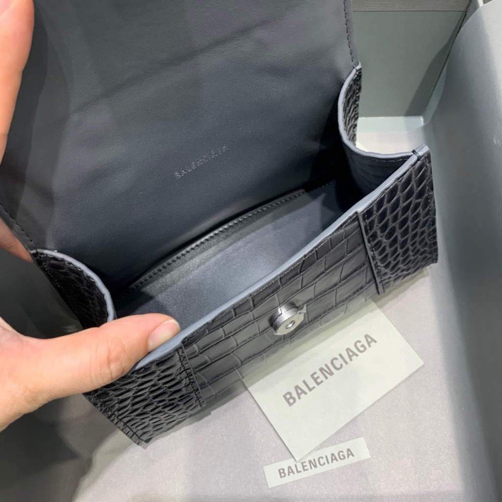 Balenciaga 592833 Bolsa de mango superior XS XS Silver Silver-5