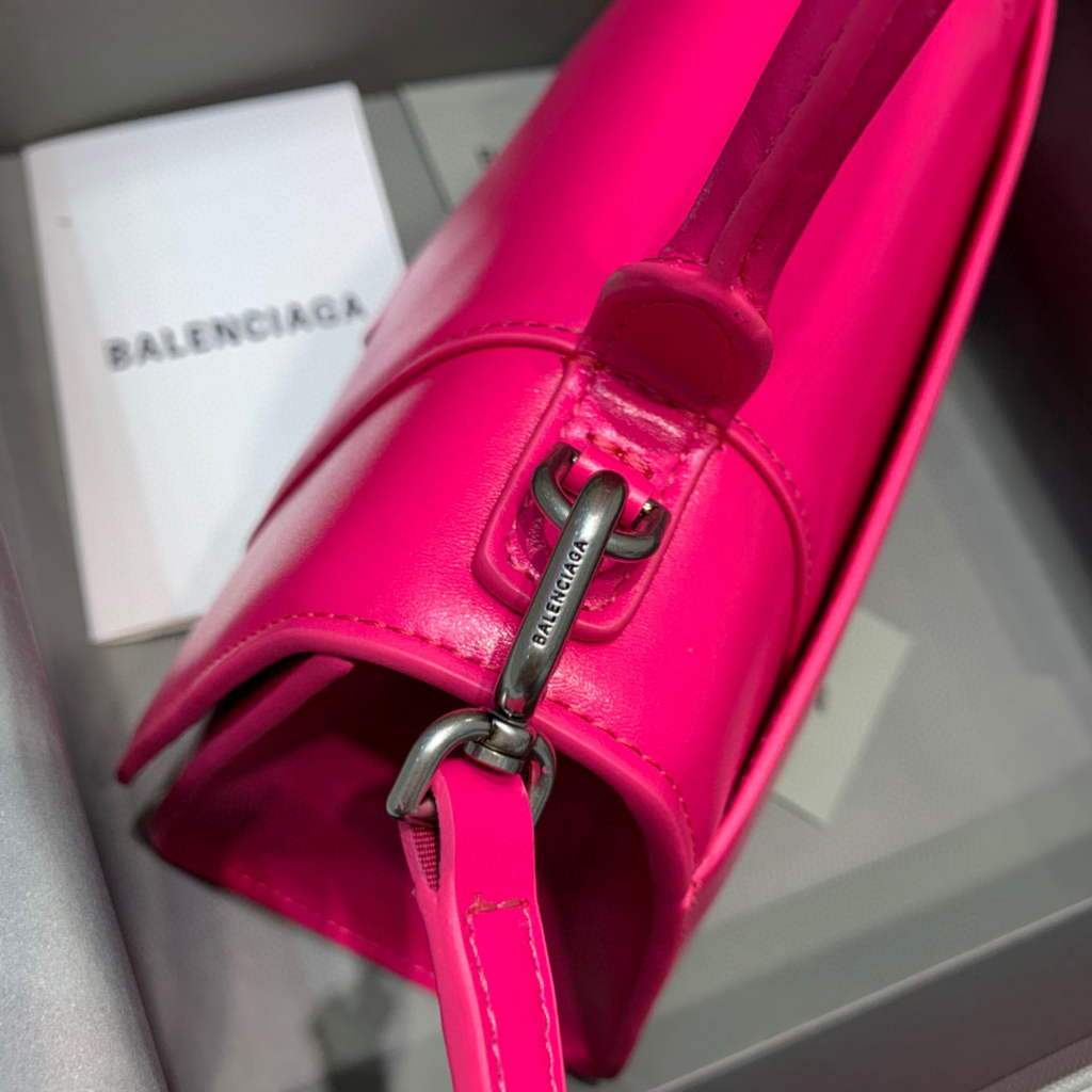 Balenciaga 593546 Hourglass Small Top Many Tope Bols de piel de olla Plum-4