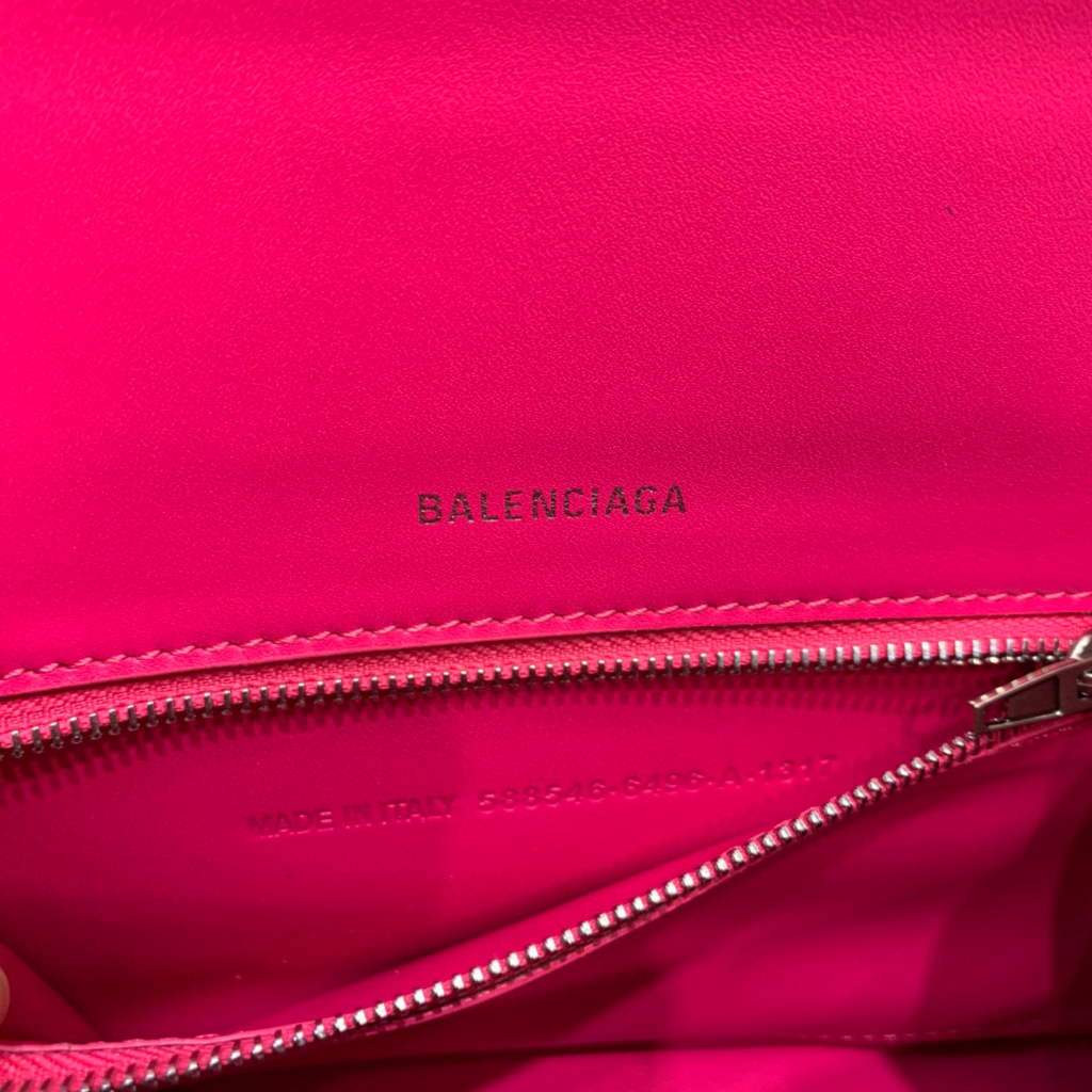 Balenciaga 593546 Hourglass Small Top Many Tope Bols de piel de olla Plum-6
