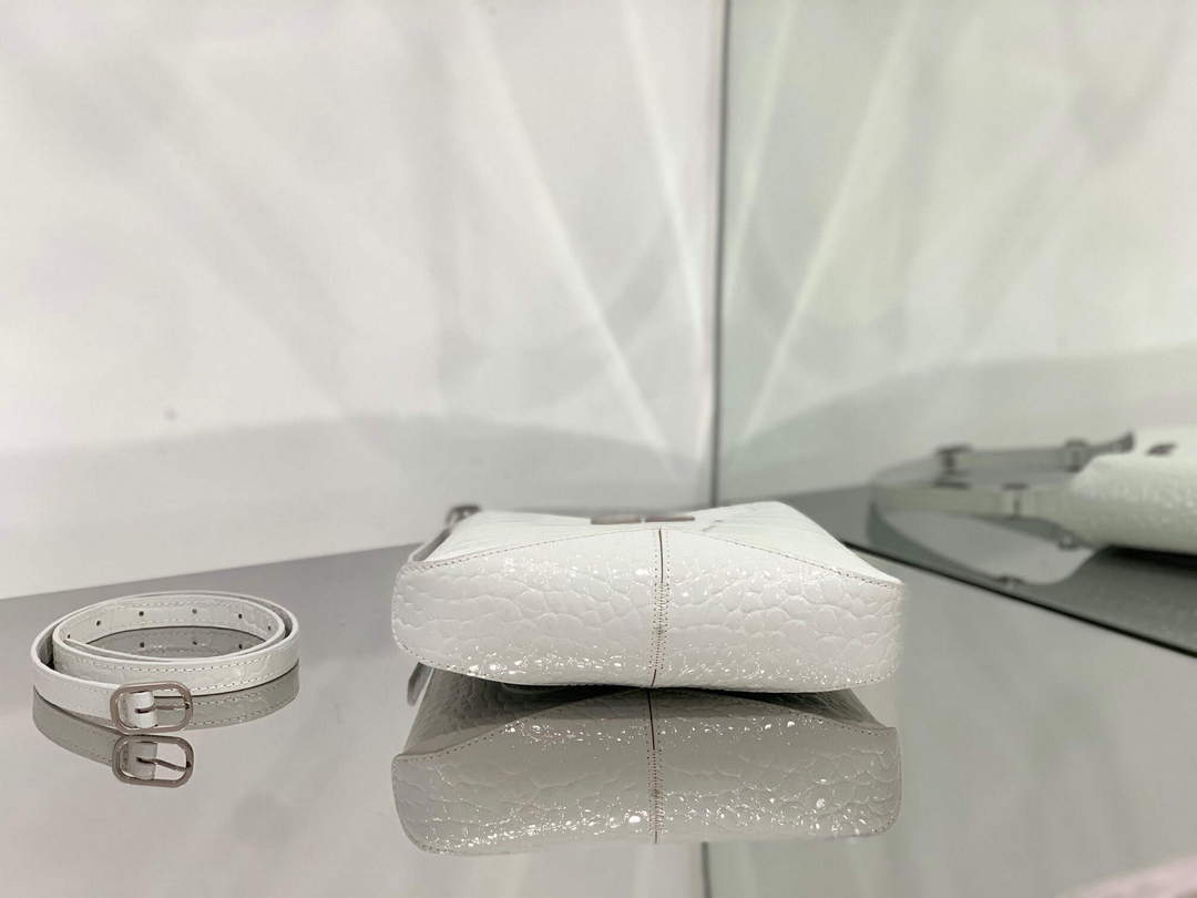 Balenciaga 695589 White White en relieve de cocodrilo de la bolsa del vagabundo XX.-3