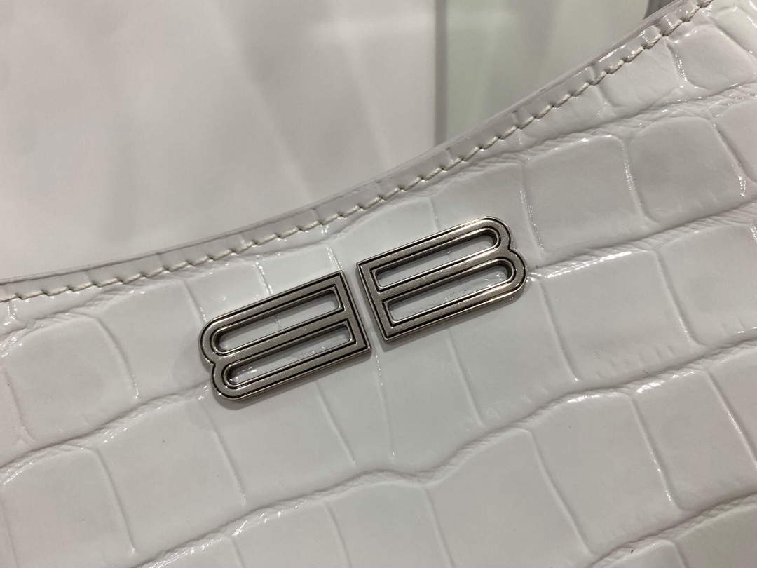 Balenciaga 695589 White White en relieve de cocodrilo de la bolsa del vagabundo XX.-4