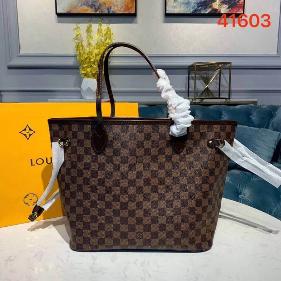 Louis Vuitton Damier Ebene Canvas Overfull MM N41603 Pink-1